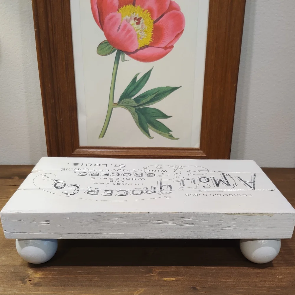 White Solid Wood Rustic Riser Tray - Picture 6 of 10
